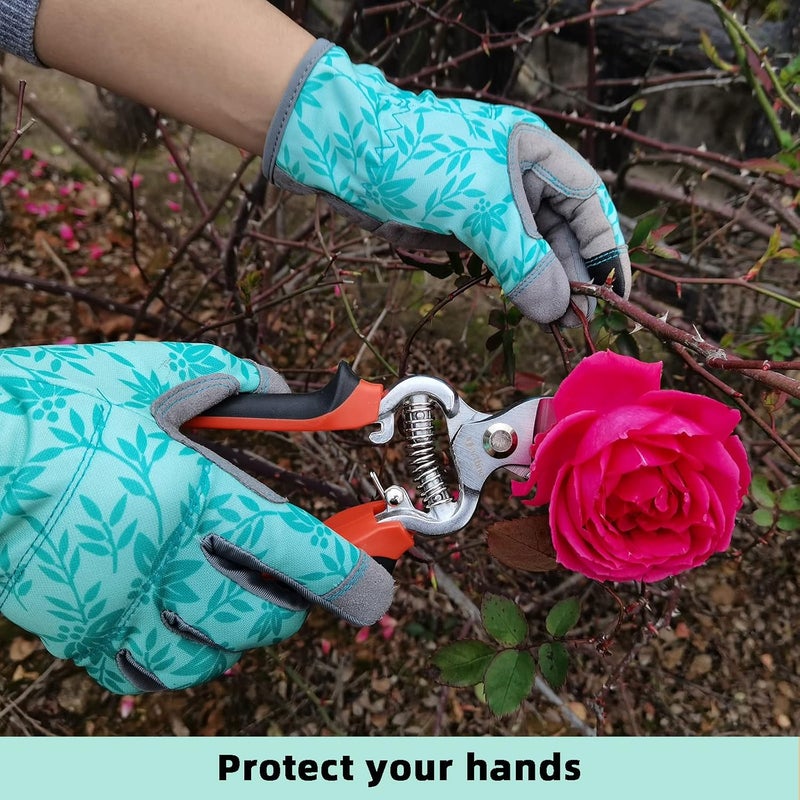 KLDOLLAR Gardening Gloves for Women Thorn Proof Garden Gloves, Leather Womens Garden Gloves Puncture Resistant, Touch Screen Working Gloves for Digging,Weeding,Planting Small - Image 2